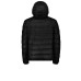 SUN68 GIUBBOTTO IN NYLON TRAPUNTATO BLACK CON CAPPUCCIO E LOGO SUN68 WHITE	
