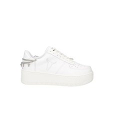 WINDSORSMITH REMEMBER SNEAKER PLATFORM IN LEATHER WHITE SILVER