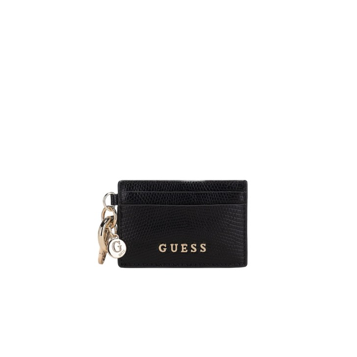 Guess portatessere nero con logo nella parte anteriore 