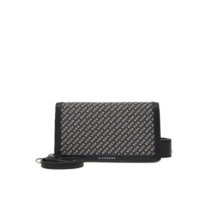 JOHN RICHMOND BORSA A TRACOLLA NERA DA DONNA CON STAMPA ALL OVER 