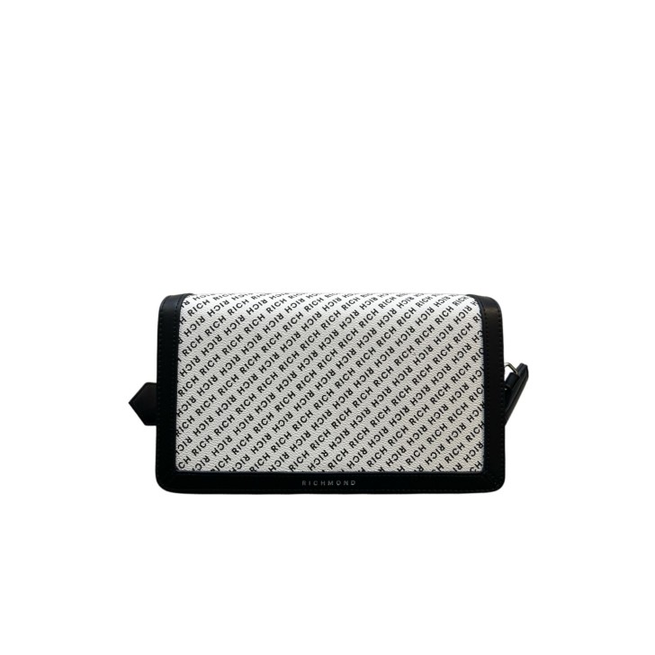 JOHN RICHMOND BORSA A TRACOLLA BIANCA DA DONNA CON STAMPA ALL OVER 
