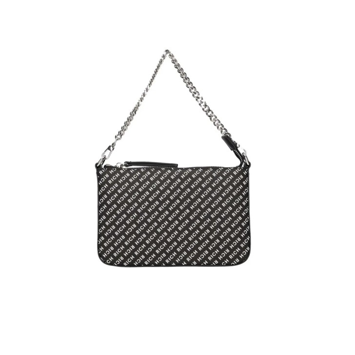 JOHN RICHMOND BORSA NERA A SPALLA DA DONNA CON STAMPA ALL OVER 