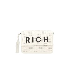 JOHN RICHMOND BORSA BIANCA TRACOLLA CON LOGO RICH NERO 