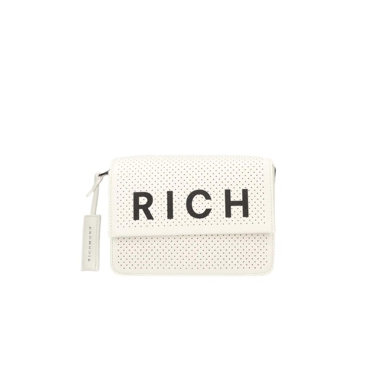 JOHN RICHMOND BORSA BIANCA TRACOLLA CON LOGO RICH NERO 