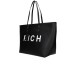 JOHN RICHMOND SHOPPING BAG A SPALLA NERA CON LOGO RICH BIANCO 