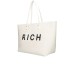 JOHN RICHMOND SHOPPING BAG A SPALLA BIANCA CON LOGO RICH NERO 