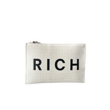 JOHN RICHMOND POCHETTE BIANCA CON LOGO RICH NERO 
