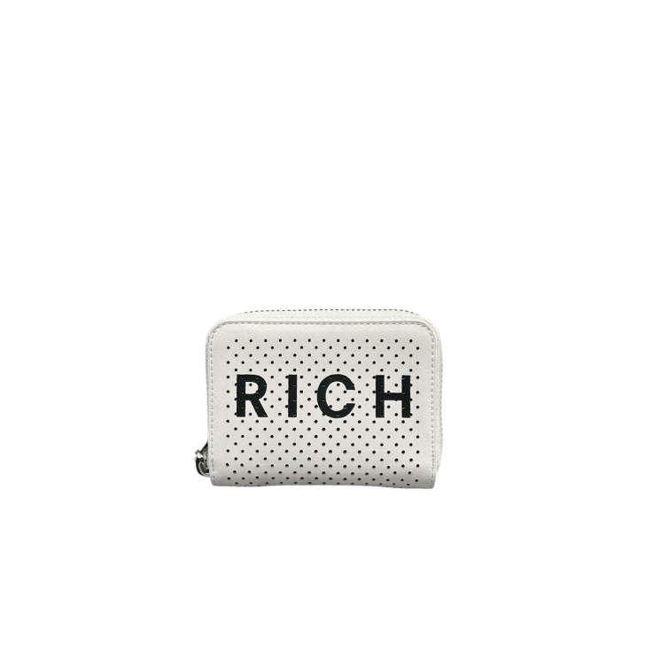 JOHN RICHMOND PORTAFOGLIO BIANCO CON LOGO RICH NERO 