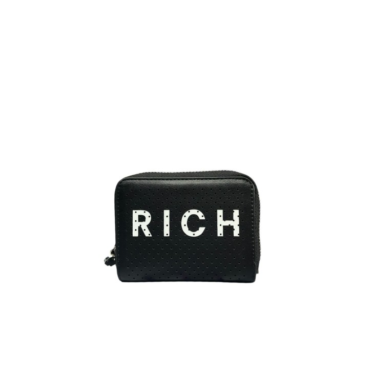 JOHN RICHMOND PORTAFOGLIO NERO CON LOGO RICH BIANCO 