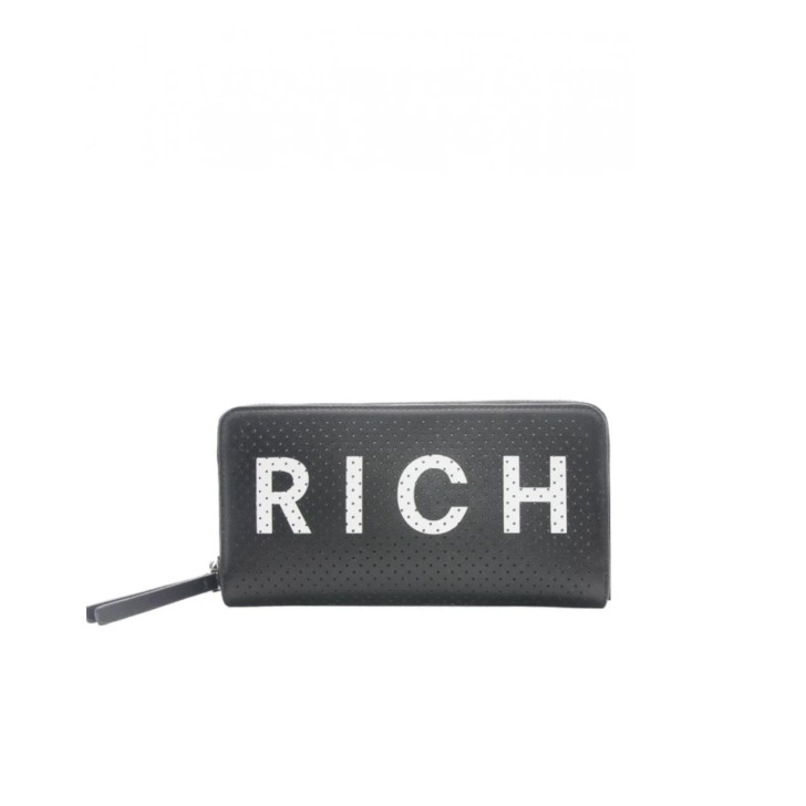 JOHN RICHMOND PORTAFOGLIO NERP DA DONNA CON LOGO RICH BIANCO 