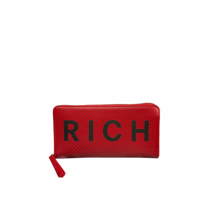 JOHN RICHMOND PORTAFOGLIO ROSSO DA DONNA CON LOGO RICH NERO 