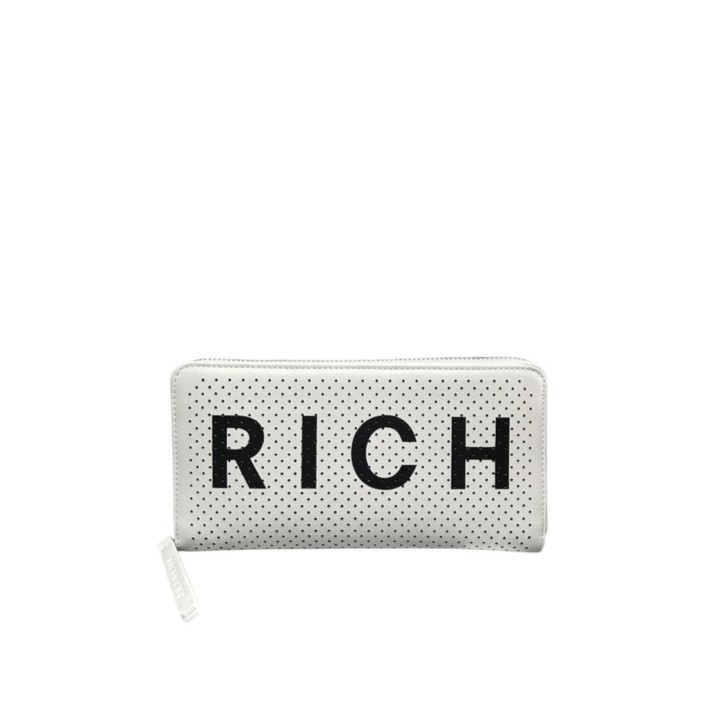 JOHN RICHMOND PORTAFOGLIO BIANCO DA DONNA CON LOGO RICH NERO 
