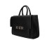 JOHN RICHMOND TOTE BAG NERA A MANO CON LOGO RICH ORO 