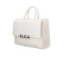 JOHN RICHMOND TOTE BAG BIANCA A MANO CON LOGO RICH ARGENTO 