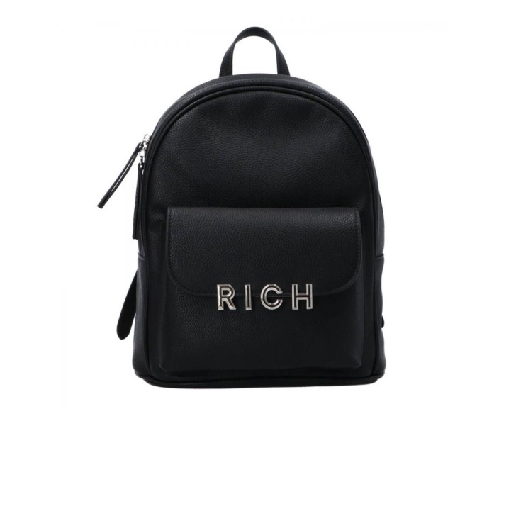 JOHN RICHMOND ZAINO NERO DA DONNA CON LOGO RICH ARGENTO  