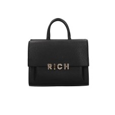 JOHN RICHMOND BORSA MEDIUM A MANO DA DONNA NERA CON INIZIALI DEL LOGO ORO 