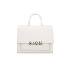 JOHN RICHMOND BORSA MEDIUM A MANO DA DONNA BIANCA CON INIZIALI DEL LOGO ARGENTO 