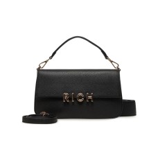 JOHN RICHMOND BORSA BIG NERA A MANO CON LOGO RICH ORO 