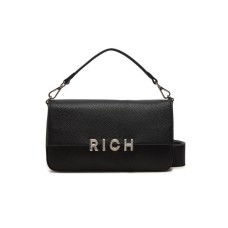 JOHN RICHMOND BORSA BIG NERA A MANO CON LOGO RICH ARGENTO  