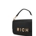JOHN RICHMOND BORSA SMALL NERA A MANO CON INIZIALI DEL LOGO ORO 