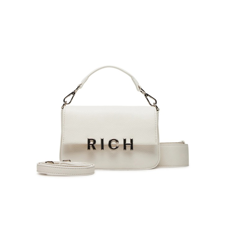 JOHN RICHMOND BORSA SMALL BIANCA A MANO CON INIZIALI DEL LOGO ARGENTO 