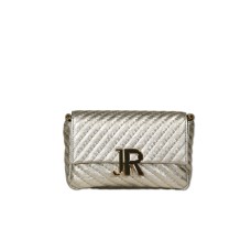 JOHN RICHMOND BORSA SMALL ARGENTO A TRACOLLA CON BORCHIE ORO 