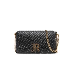 JOHN RICHMOND BORSA A SPALLA DA DONNA NERA CON BORCHIE ORO  