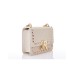 JOHN RICHMOND BORSA A SPALLA DA DONNA BIANCA CON BORCHIE ORO E INIZIALI DEL LOGO 