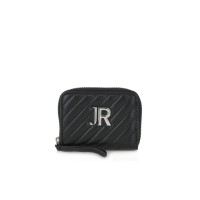 JOHN RICHMOND PORTAMONETE NERO DA DONNA CON LOGO JR ARGENTO