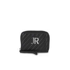 JOHN RICHMOND PORTAMONETE NERO DA DONNA CON LOGO JR ARGENTO