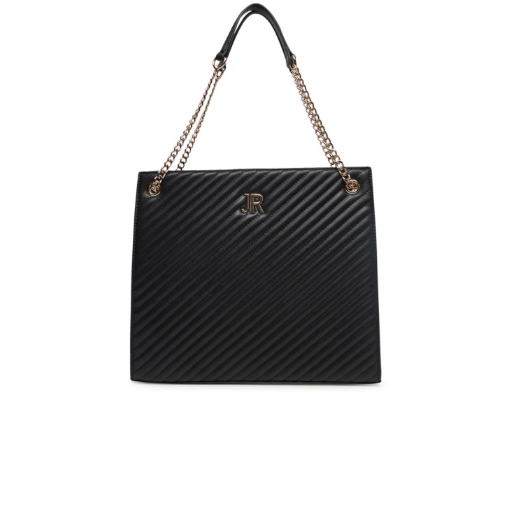JOHN RICHMOND BORSA NERA A SPALLA DA DONNA CON LOGO JR ORO  