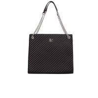 JOHN RICHMOND BORSA NERA A SPALLA DA DONNA CON LOGO JR ARGENTO