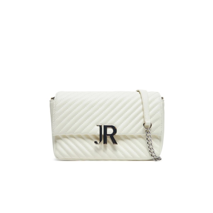 JOHN RICHMOND BORSA MEDIUM BIANCA A TRACOLLA CON INIZIALI DEL LOGO ARGENTO 