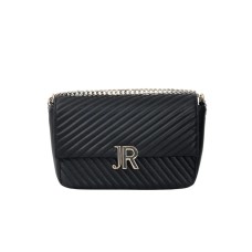 JOHN RICHMOND BORSA BIG NERA A TRACOLLA IN PELLE CON INIZIALI DEL LOGO ORO 