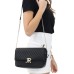 JOHN RICHMOND BORSA BIG NERA A TRACOLLA IN PELLE CON INIZIALI DEL LOGO ORO 
