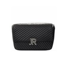 JOHN RICHMOND BORSA BIG NERA A TRACOLLA IN PELLE CON INIZIALI DEL LOGO ARGENTO 