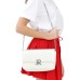 JOHN RICHMOND BORSA BIG BIANCA A TRACOLLA IN PELLE CON INIZIALI DEL LOGO ARGENTO 