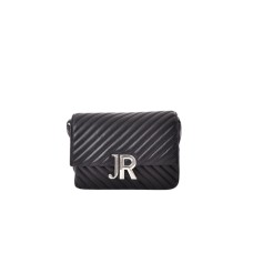 JOHN RICHMOND BORSA SMALL NERA A TRACOLLA IN PELLE CON INIZIALI DEL LOGO ARGENTO 