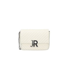 JOHN RICHMOND BORSA SMALL BIANCA A TRACOLLA IN PELLE CON INIZIALI DEL LOGO ARGENTO 