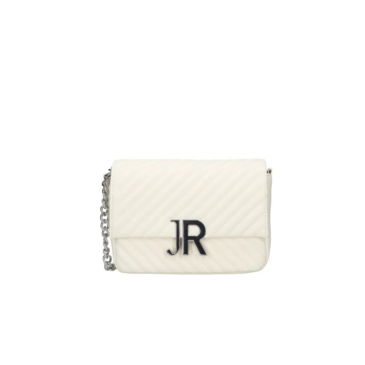 JOHN RICHMOND BORSA SMALL BIANCA A TRACOLLA IN PELLE CON INIZIALI DEL LOGO ARGENTO 