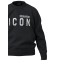 Dsquared2 Felpa nera in cotone con maxi logo DSQUARED2 ICON
