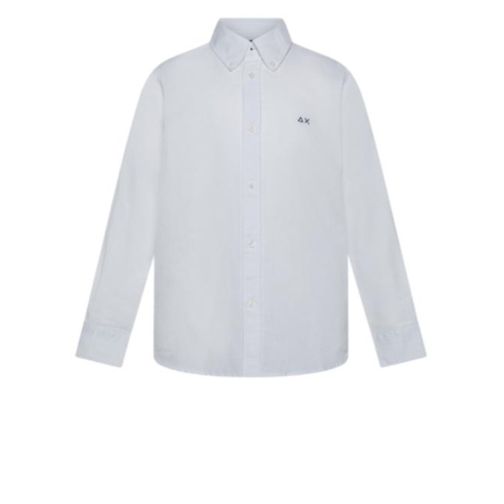 SUN68 BOYS CAMICIA BIANCA CON LOGO IN BLU 