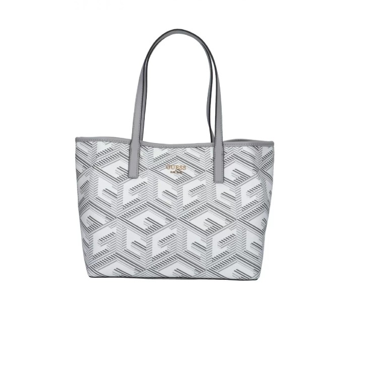 Guess Borsa a spalla Bianca con logo 3D All over e pochette interna estraibile con manico