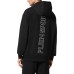 PLEIN SPORT FELPA IN JERSEY DI COTONE BLACK E SILVER CON STAMPA LAMINATA 