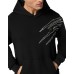 PLEIN SPORT FELPA IN JERSEY DI COTONE BLACK E SILVER CON STAMPA LAMINATA 