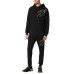 PLEIN SPORT FELPA IN JERSEY DI COTONE BLACK E GOLD CON STAMPA LAMINATA 