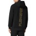 PLEIN SPORT FELPA IN JERSEY DI COTONE BLACK E GOLD CON STAMPA LAMINATA 
