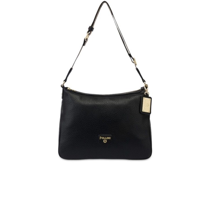 POLLINI BORSA NERA A TRACOLLA CON STAMPA HERITAGE 