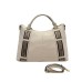 POLLINI BORSA A MANO DA DONNA BEIGE CON LOGO LETTERING ORO 