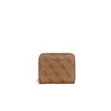 GUESS PORTAFOGLIO SMALL ZIP AROUND BEIGE 4 G LOGO ALL OVER	
